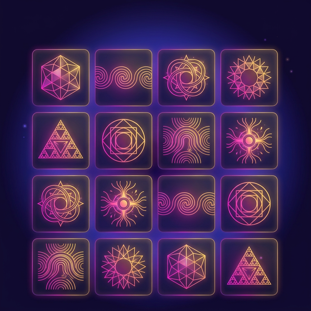 909 Memory quiz with glowing cards in a grid